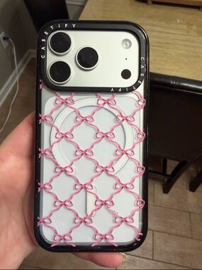 Casetify iPhone 17 pro MAGSAFE pink bow case